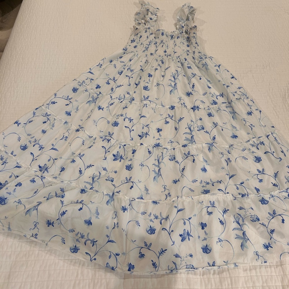 Blue and white Ellie nap dress Hillhouse